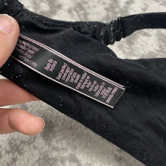 Victoria’s Secret Bra Body By Victoria Lined Perfect Coverage Black Size 36DD - Picture 2 of 4